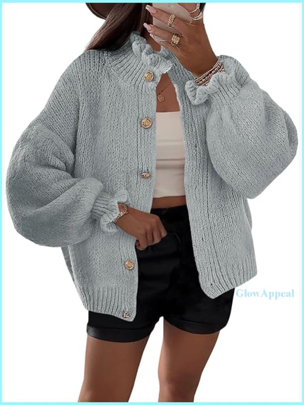 Oversized Ribbed Knit Cardigan Open Front Long Sleeve Loose Fit Sweater